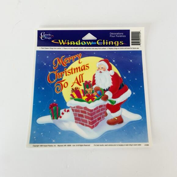 Vintage Classic Clings Christmas Window Clings Decorations 1999 Lot of 6 - Picture 4 of 11